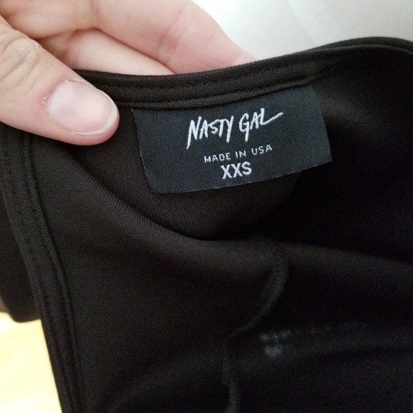 Nasty Gal mini dress black bondage body con XXS - Picture 4 of 4
